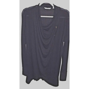 AnyBody Black Sheer  Small Crossover Top
